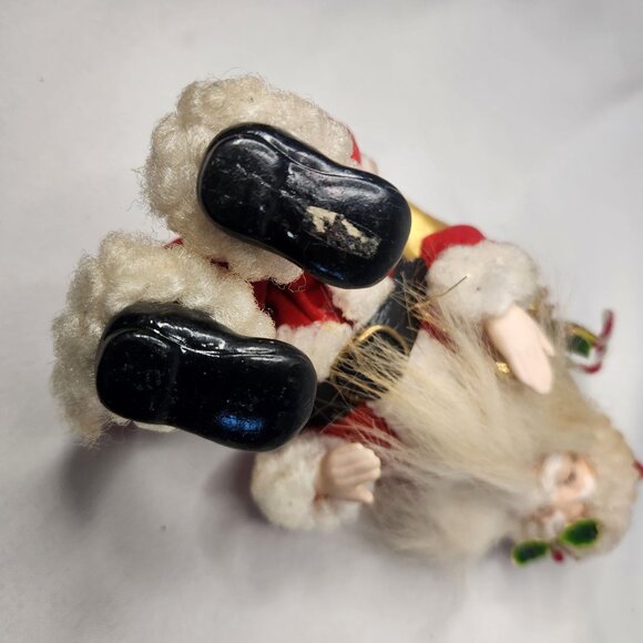 Vintage Santa Claus Figurine with Gold Sack & Candy Canes 7" H - Picture 8 of 8